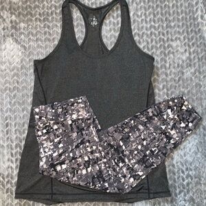 Calvin Klein Performance Crop Style Leggings.   Icy Zone Tank Top.  Size Large.